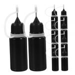 BIUDECO 15 pi&egrave;ces Lot Flacons Applicateurs Plastique Noir Bouteilles Vide &agrave; Embout Pr&eacute;cis pour Colle Liquide Pipettes Doseuses Anti-fuite pour Bricolage et Quilling (XUETN, neuf)