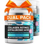 SimplyVital Cr&egrave;me hydratante au collag&egrave;ne pour le visage - Cr&egrave;me anti-&acirc;ge au r&eacute;tinol pour le visage, le cou et le d&eacute;collet&eacute; avec acide hyaluronique, cr&egrave;me hydratante pour le visage pour un usage (Fast Media Ships From USA, neuf)