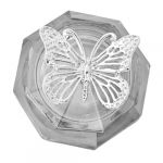 Gogogmee Coupe &agrave; Ongles en Cristal avec Couvercle M&eacute;tallique Plat Dappen Transparent Octogonal Gris Fonc&eacute; Outil pour Ongles en Acrylique Porte-Liquide Nail Art Multifonction pour (Kolding Luo, neuf)