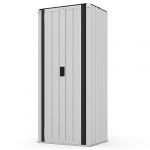 YODOLLA Abri de Jardin M&eacute;tal, Armoire de Rangement Ext&eacute;rieure &agrave; 3 Niveaux, &Eacute;tag&egrave;res R&eacute;glables & Portes Verrouillables pour Jardin, Garage, Stockage d&rsquo;Outils, 76 x 55 x 178 CM, Blanc (YODOLLA-UK, neuf)