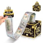 Tirelire Argent Anniversaire, Tirelire d'Anniversaire à Tirer pour Argent Liquide, Tirelire Argent Surprise Tirelire d'Anniversaire à Faire Soi-Même pour Fête d'Anniversair（Noir） (CHANGWEI UKSTORE, neuf)