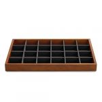 Oirlv Bois Massif 24 Grilles Plateaux &agrave; Bijoux,Microfibre,Tiroir &agrave; Bijoux,Plateau &agrave; Bijoux Vitrine,Organisateur Boucles D'oreilles Bague(Gris) (OIRLV, neuf)