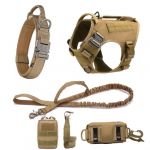 MOKATES Ensemble complet de harnais pour chien de grande taille, berger allemand, malinois, harnais et laisse pour chiens de toutes races, marron, taille L (ZZIYI, neuf)