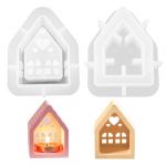 QINGYIWL 2 Pi&egrave;ces Moule Silicone Maisons,Moules en Silicone 3D Love House Moule en Silicone pour Maison de No&euml;l &agrave; Faire Soi-m&ecirc;me, Moules en Silicone Pour Bricolage,Bougies,Savon,Pl&acirc;tre (qingyixiaoxiaodian, neuf)