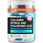 SimplyVital Cr&egrave;me au collag&egrave;ne au r&eacute;tinol et &agrave; l'acide hyaluronique Cr&egrave;me anti-&acirc;ge au r&eacute;tinol pour le visage, le cou et le d&eacute;collet&eacute;, hydratant quotidien 100 ml (Fast Media Ships From USA, neuf)