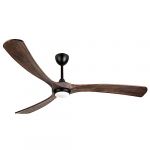 Ovlaim Ventilateur de plafond en bois massif à 3 pales avec lumière et télécommande vocale Wifi, économie d'énergie, moteur à courant continu pour intérieur et extérieur, 183 cm, Chêne & Noir (Ovlaimeu, neuf)