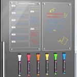 Langaelex Lot de 2 Tableau Magnetique Frigo A4 (30 x 20cm), Planning Frigo Magnetique et Mémo, Tableau Effaçable Transparent en Acrylique avec Marqueur à Craie Liquide 6 Couleurs (LangaElex, neuf)