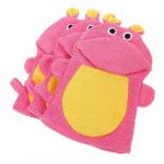WOFASHPURET Moufles Exfoliants Pour Gar&ccedil;on Et Filles 3 Pi&egrave;ces Taille Moyenne &Eacute;ponge De Bain Douce Brosse De Bain Pour Tout-petits Adapt&eacute;e &agrave; La Peau Sensible (Leiyun, neuf)