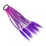 DEARMAMY 1 Pc wig costume fiesta extensions de cheveux queue de cheval clinquant décoration accessoire de cheveux pour enfants coiffe de tresses Fil haute température Violet,mauve (Telinei, neuf)