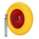 Jiubiaz Roue de brouette 4.80 4.00-8 en caoutchouc plein avec essieu - Roue de rechange en caoutchouc anti-crevaison - Diamètre : 390 mm - Charge maximale : 200 kg (Himmelsstern Trading Shop, neuf)