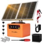 FarmNix 48KM &Eacute;lectrificateur Cl&ocirc;ture Electrique Solaire, 6KV-12KV avec Panneau Solaire 15W & Batterie 7Ah 12V, 0.3-1.5J pour &eacute;levage d'animaux de berger, pour ferme, p&acirc;turage, jardin (FarmNix Official, neuf)