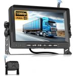 VECHTEL Cam&eacute;ra de Recul Moniteur sans Fil 1080P, Kit Moniteur avec &Eacute;cran IPS 7 Pouces pour Camion, Bus, Camionnette, Camping Car, Pick-up, IP68 Waterproof, Vision Nocturne, Lignes de Conduite DIY (VECHTEL, neuf)