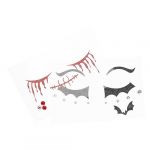 VICASKY 2 Feuilles Temporaires Effrayants pour Halloween Autocollants Visage Diy Amusants et Amicaux pour Peau Idéaux pour Fêtes et Cosplay (Micanties, neuf)
