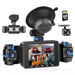 Inefala Dash Cam 4 Canaux, 360° Dashcam 1080px4 Avant Arrière Droite et Gauche, Carte SD 64G, Enregistrement en Boucle G-Sensor Vision Nocturne Surveillance du Stationnement Assistance de Secours (Inefala EU, neuf)