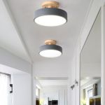 TONGNIDA 18CM diamètre plafonnier rond moderne dimmable 12W Creative LED Light pour porche chambre à coucher (Gris) (JIESONGYU, neuf)