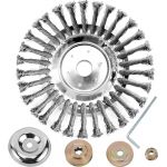 T&ecirc;te Brosse D&eacute;broussailleuse, 200 x 25,4mm Brosse de D&eacute;sherbage pour D&eacute;broussailleuse, Professionnelle Brosse &agrave; Joints Ronde en Acier pour Mauvaises Herbes, Jardin (8 Pouces) (senxinmiao, neuf)