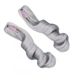 Perruque Bouclée pour Poupée Romaine, Soie Douce Haute Température, Nœud à Pince Griffe, Gris Argenté (Sheens 88, neuf)