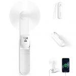 VigorLife Mini Ventilateur Portatif, Ventilateur &agrave; Main Portable 3 en 1, Ventilateurs de Poche Rechargeable par USB, ventilateurs &agrave; Piles[19 heures], Avec Batterie Externe, Lampe de Poche (Blanc) (Digitgarden-EU, neuf)