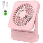 Ajgvq Ventilateur de Bureau, Rechargeable 4000mAh (12h Autonomie), Mini Ventilateur Silencieux 3 Vitesses, 135° Inclinable, Puissant sans Vibrations,Ventilateur USB pour Maison/Bureau/Voyage (Florain, neuf)