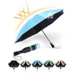 Chakipee Parapluie Pliant inversé Compact Anti UV- Parapluie Femme Automatique Resistant Vent, Parapluies de Voyage Portables, Revêtement en polyester 210T, Portée 97 cm, 8 Sections (Chakipee, neuf)