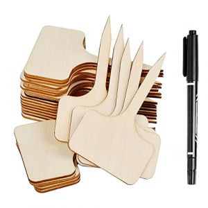 Etiquettes de Plantes,30 pcs Pancarte en Bois Plante Tags T-Type Jardin Marqueurs &Eacute;tiquette de Jardin Garden Etiquettes Signes Pancarte Potager,pour Fleur L&eacute;gumes Graine Jardin P&eacute;pini&egrave;re (Tinshow, neuf)