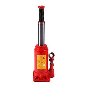 Cric Bouteille Hydraulique 5T, Outil de Réparation de Véhicule de Levage de Voiture avec Glissière Sur Pression pour Voitures, Camions, Remorques, Tracteurs (Scceties, neuf)