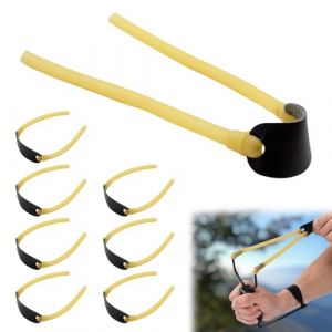 8 Pcs Elastique Carré pour Lance Pierre, Bande Caoutchouc 13,5 cm avec Poche en Cuir, Elastique Caoutchouc pour Fronde Lance Pierre Adulte, Compatible Lance Pierre et Utilisation Extérieure (XingFanChenYou, neuf)