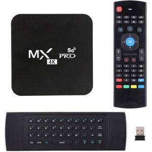 MXQ PRO 5G avec mini clavier sans fil Android 14.0 TV Box Ram 2 Go ROM 16 Go H.265 HD 3D WiFi 6 Dual WiFi 2.4G/5.8G BT5.0 T&eacute;l&eacute;commande Android Smart Box Home Set Top Player (esalechina, neuf)