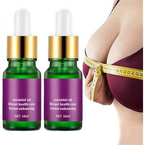 Huile d&lsquo;essence naturelle pour durcir les seins, cr&egrave;me d&rsquo;am&eacute;lioration des seins &agrave; croissance rapide, huile de massage nutritive pour gonfler et &eacute;largir,2pcs (XinJie E-com, neuf)