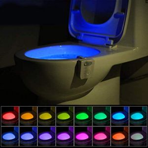 UV Stérilisateur Lampe de Toilette Veilleuse LED Détecteur, Détecteur de Mouvement pour Cuvette Siège 16 Changement de Couleurs Éclairage WC Toilette Idéal avec Aromathérapi pour Parents et Enfants (Zezhou, neuf)