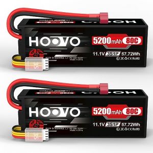 HOOVO Lot de 2 Batteries Lipo 3S 11,1 V 5200 mAh 80 C avec Prise Deans T Plug RC pour Voiture, Camion, h&eacute;licopt&egrave;re, Avion, Rock Crawler, h&eacute;licopt&egrave;re, Voiture, Camion, Bateau (2 Paquets) (Hoovo Store, neuf)