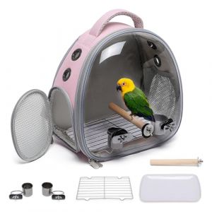 Ioview Cage de transport pour oiseaux, sac de transport pour animaux domestiques avec perchoir sur pied, sac de transport pour perroquet, calopsitte, bol de nourriture pour ins&eacute;parables, conures, (Hanruo, neuf)
