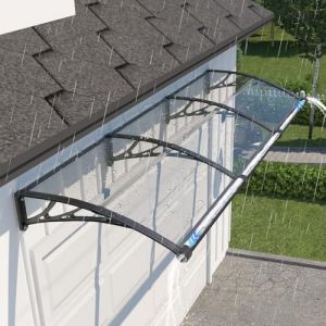 GUANSU-CN Auvent de Porte d'entr&eacute;e 80x200 cm, Marquise Ext&eacute;rieure en Polycarbonate Anti-UV, Anti-Pluie & Anti-Neige, Abri pour Terrasse & V&eacute;randa (Guansu-CN, neuf)