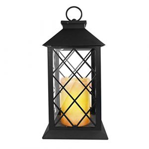 Eaxus® Lanterne avec Bougie LED Blanc Chaud. Lampe décorative de Jardin et de Salon avec Effet Flamme (EAXUS - home electronics from Germany, neuf)