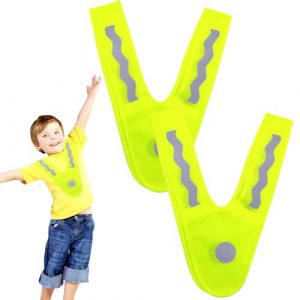 HVIHWI 2 Pi&egrave;ces Gilet de S&eacute;curit&eacute; pour Enfants, Col de Signalisation en Forme de V, Gilets R&eacute;fl&eacute;chissant L&eacute;ger pour Enfant Gilet de S&eacute;Curit&eacute; pour Enfants Gilets Fluorescent pour Enfant pour Le V&eacute;lo (shenzhenshihuishengtongmaoyiyouxiangongsi, neuf)