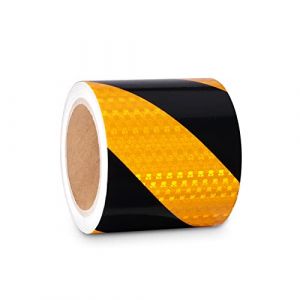 XFXIA Ruban réfléchissant jaune et noir - 10,2 cm x 10,2 m - Ruban adhésif d'avertissement de sécurité visible pour véhicules, voitures, remorques, extérieur (fexia, neuf)