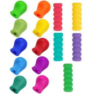 TOZBLEU 15 pcs Aide Ecriture Enfant,guide doigts ecriture,Guide Doigt Embout Crayon Grips Pour Crayon Pour Enfants Étudiants Aide Ecriture Enfant, Devoirs Dessin Cahier Magique Écriture (lilidan, neuf)