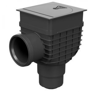 SaniVia Récupérateur de Feuilles avec raccord de Retour D110 | Évacuation de l'eau de Pluie avec Panier collecteur de saleté et Siphon | Siphon de Toit DN110/125 pour Montage en façade | Classe de (HARKO s.r.o., neuf)