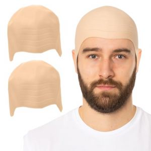 EJRUP 2 PCS Bonnet Chauve en Latex pour Maquillage,Calotte Chauve Casquettes,Bonnet de Crane Chauve,Perruque de Cr&acirc;ne en Cuir &eacute;pais,Robe Fantaisie Cosplay Cap Halloween,V&ecirc;tements Accessoires (Anilalowbility, neuf)