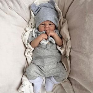 RXDOLL Poupées réalistes de bébé Nouveau-né, Yeux de garçon Ouverts, 17 Pouces, en Silicone, en Vinyle renaissant, anatomiquement, correctes, poupée de bébé, poupée en Silicone (ZHLE, neuf)