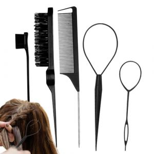 Kit de tresse de cheveux, outil de coiffage, nœud pour femme, kit d'outils de queue de cheveux portable pour femme, outil de tressage de cheveux, 5 pièces, convient aux (zilent, neuf)