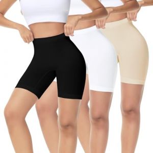 IceReco Shorty Anti Frottement Cuisse Femme Short sous Robe Legging Court Boxer Coton Cycliste sous Jupe Culotte pour Mettre Sport Noir Blanc Couleur XL Lot De 3 (TROFANO, neuf)