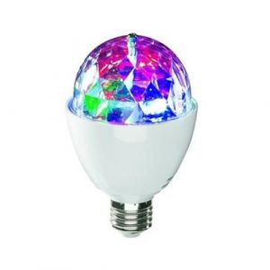 Delaman Boule à Facettes Multicolore, Boule à Facettes Multicolore Ampoule à Led RVB E27 3W éclairage de Scène Avec Effet de Lumière Rotatif Pour Disco Party Stage Effets de Lumière (Delaman188, neuf)