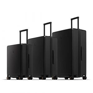 LEVEL8 Valise Voyage Légère,Valise de Voyage à roulettes Pivotantes, 100% PC Trolley Bagages Élégance Mat avec TSA (Tripartite,40L/65L/105L,Noir) (LEVEL8 Group, neuf)