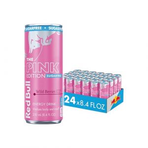 Red Bull Pink Edition Boisson énergétique sans sucre, baies sauvages, boîte de 248,4 ml, avec 80 mg de caféine, taurine et vitamines B (Haus der Biere Berlin - Biere aus aller Welt, neuf)