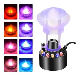 SGZIOO Machine a Fumee Halloween, 12 LED Machine à Fumée Halloween avec Protection Anti-Éclaboussures, Brumisateur Ultrason pour Fontaine, Étang, Chaudron Halloween (jun an shang mao, neuf)