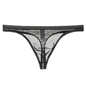 String transparent pour homme, maille fine, sous-v&ecirc;tements sexy, Noir , XXL (⭐⭐⭐⭐⭐Five star⭐⭐⭐⭐⭐, neuf)