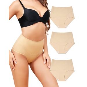 Aijolen Culotte Gainante Femme Ventre Plat Gaine Amincissante Culottes Sculptantes Body Shaper Shapewear Taille Haute Invisibles Slips sans Couture Lot de 3 S-XXL (Darlie-EU, neuf)