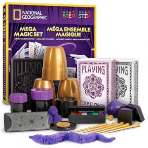 NATIONAL GEOGRAPHIC Coffret de Magie Mega &ndash; 65 Tours de Magie pour Enfants avec Tutoriels Vid&eacute;o Pas &agrave; Pas R&eacute;alis&eacute;s par un Magicien Professionnel (National Geographic Science Toys, neuf)