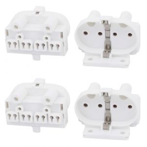PATIKIL Support de Lampe 2G11, 4 Pi&egrave;ces Connecteur de Douille de Tube &agrave; 4 Broches H pour Lampe Fluorescente Ou Led, Blanc (PATIKIL UK, neuf)